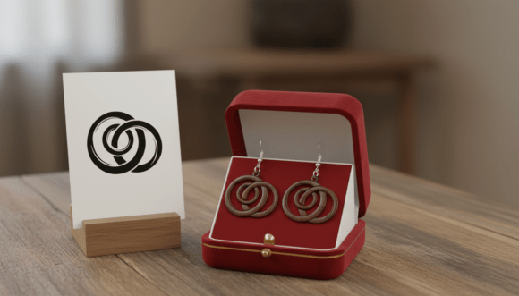Download Abstract Swirl Circle Earring Laser Cut - Swirl Collection
