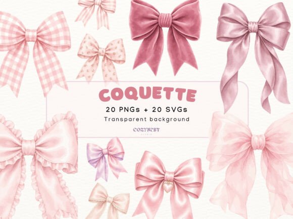 Download Coquette Bow Watercolor Cliparts, Pink - Pink Collection