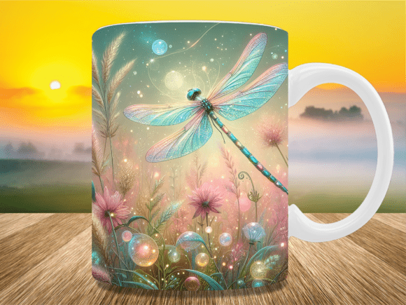 Download Golden Sunset Dragonfly Mug Wrap - Set Collection