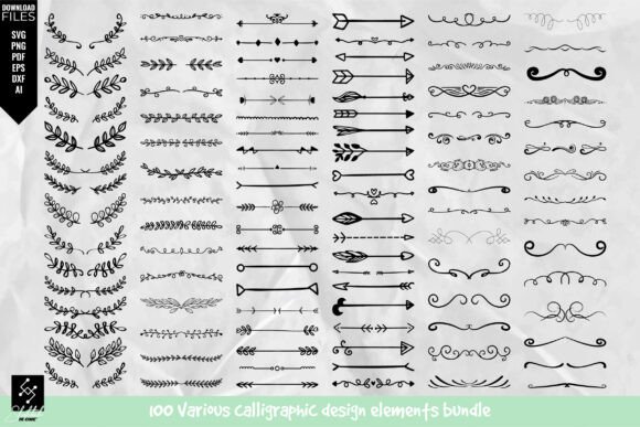 Download Various Calligraphic Design Elements Set - Set Collection