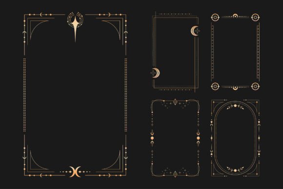 Download Decorative Golden Tarot Card Frames - Old Collection
