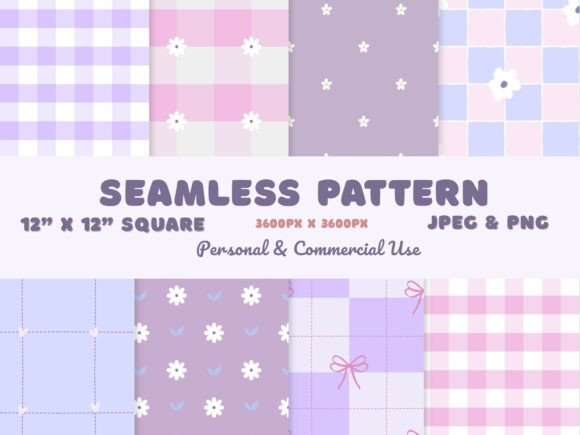 Download Purple Pink Seamless Pattern Flower Bow - Pink Collection
