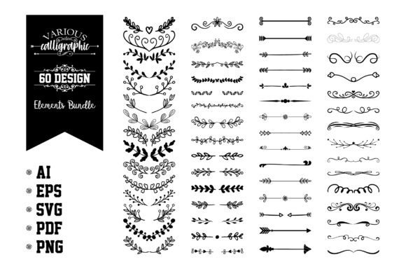 Download Various Calligraphic Design Elements Set - Set Collection