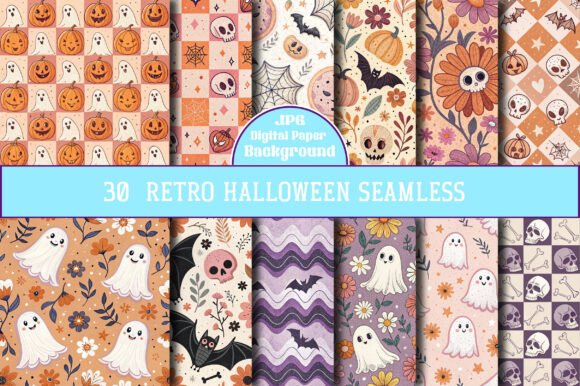 Download Retro Halloween Seamless Pattern - Retro Collection